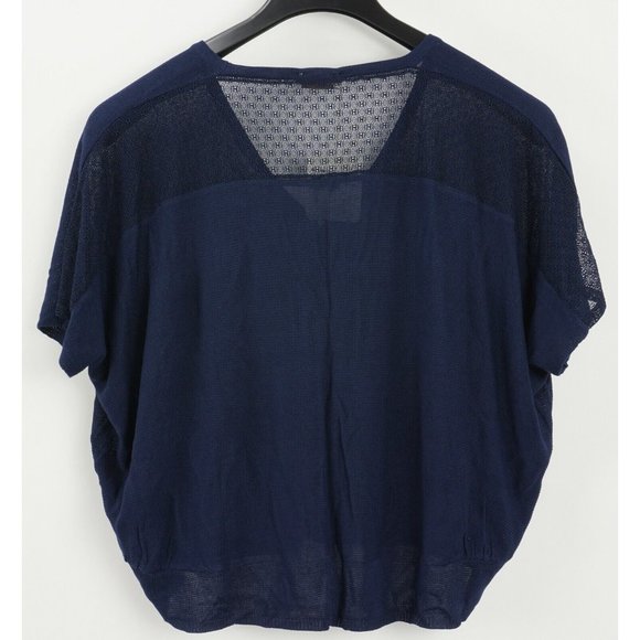 New Cashmere Company Women's 44/46 Blue Knit Cotton Silk V-Neck Cardigan Sweater - Picture 2 of 10